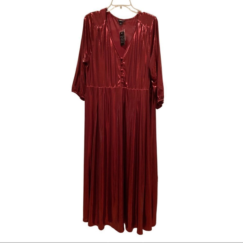 NWT Torrid Red Liquid Knit Tea Length Dress 2X - Picture 2 of 7